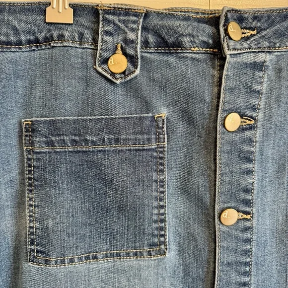 d. jeans High Waist Denim Button Front Skirt - Size 14 - Picture 4 of 6